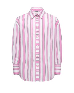Рубашка в полоску с логотипом, розовая Patrizia Pepe