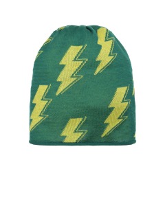 Зеленая шапка с принтом "молнии" Catya