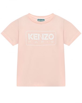 Футболка с логотипом на груди, светло-розовая KENZO