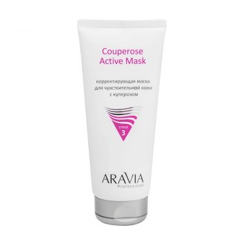 Aravia Professional Корректирующая маска для чувствительной кожи с куперозом Couperose Active Mask, 200 мл (Aravia Professional, Уход за лицом)