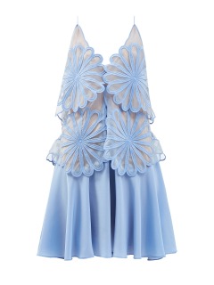 Платье из шелкового крепа с 3D-отделкой