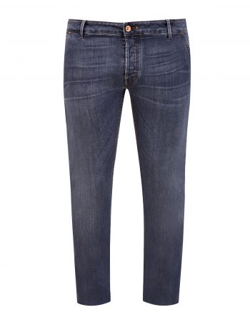 Серые джинсы Parma с диагональными карманами и вышивкой