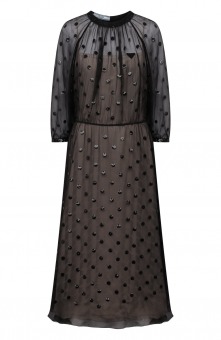Шелковое платье с отделкой пайетками Prada